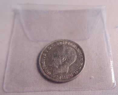 1917 KING GEORGE V BARE HEAD .925 SILVER 3d THREE PENCE COIN IN CLEAR FLIP