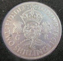 Load image into Gallery viewer, 1941 KING GEORGE VI BARE HEAD .500 SILVER FLORIN TWO SHILLING COIN WITH CAPSULE
