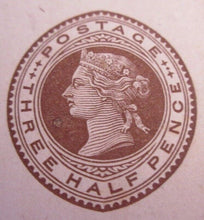 Load image into Gallery viewer, QUEEN VICTORIA THREE HALF PENCE POSTCARD GB &amp; IRELAND UNUSED IN CLEAR HOLDER
