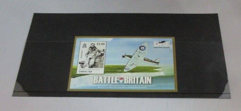 BATTLE OF BRITAIN ACES MINI SHEET DOUGLAS BADER £2 STAMP MNH WITH STAMP HOLDER