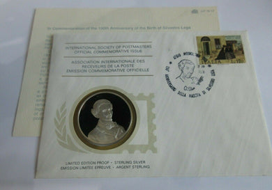 1976 Birth of Silvestro Lega INT'L Society of Postmasters Silver Proof Medal