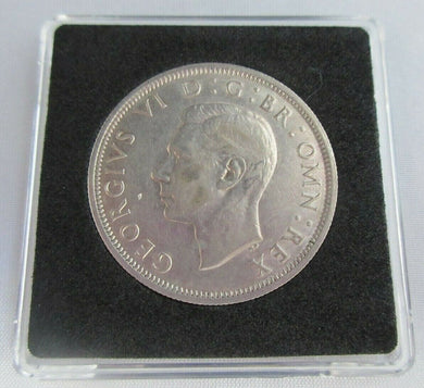 1939 GEORGE VI BARE HEAD COINAGE HALF 1/2 CROWN UNC IN QUADRANT CAPSULE