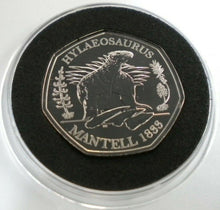 Load image into Gallery viewer, HYLAEOSAURUS MANTELL 1833 2020 50p Coin BUNC WITH INSERT, CAPSULE &amp; POUCH
