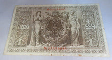 Load image into Gallery viewer, 1910 GERMAN 1000 MARK BANK NOTE WITH CLEAR FRONTED NOTE HOLDER
