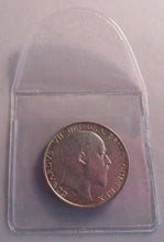 Load image into Gallery viewer, 1906 KING EDWARD VII BARE HEAD BU .925 SILVER ONE SHILLING COIN IN CLEAR FLIP
