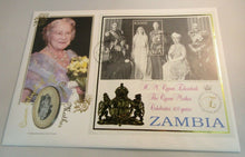 Load image into Gallery viewer, 1900-2002 HM QUEEN ELIZABETH QUEEN MOTHER PROOF ZAMBIA 1000 KWACHA COINCOVER PNC
