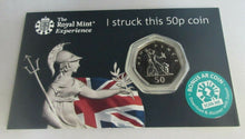 Load image into Gallery viewer, 2019 I STRUCK THIS COIN THE ROYAL MINT EXPERIENCE BU 50P IN ROYAL MINT PACK/BAG
