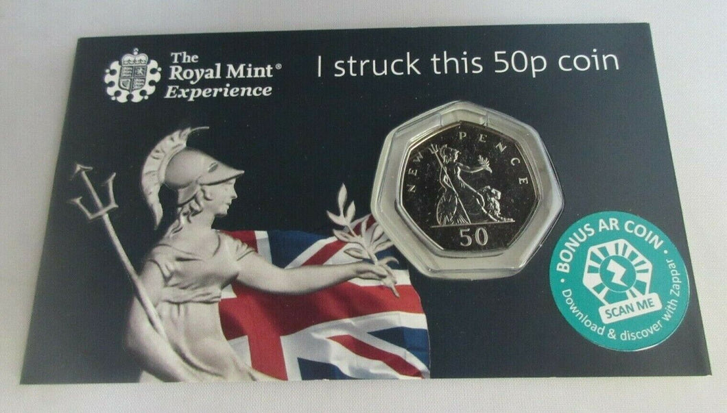 2019 I STRUCK THIS COIN THE ROYAL MINT EXPERIENCE BU 50P IN ROYAL MINT PACK/BAG