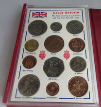 Load image into Gallery viewer, GB THE LAST STERLING COINS £.S.D &amp; THE FIRST DECIMAL ISSUE &amp; ROYAL MINT RED BOOK
