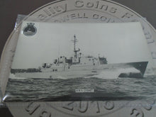 Load image into Gallery viewer, HMS CYGNET ORIGINAL Vintage Navy photo card with ships insignia GRADE 1
