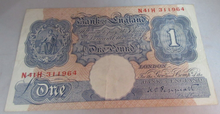 Load image into Gallery viewer, 1940 £1 ONE POUND BANK NOTE MARCH 1940 PEPPIATT BLUE VF-EF N41H 311964
