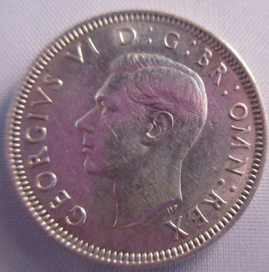 1939 KING GEORGE VI BARE HEAD .500 SILVER ONE SHILLING COIN & CLEAR FLIP E2