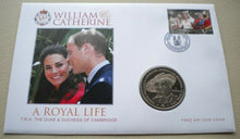 Load image into Gallery viewer, 2011 WILLIAM &amp; CATHERINE A ROYAL LIFE 1 CROWN FIRST DAY COIN COVER PNC &amp; COA
