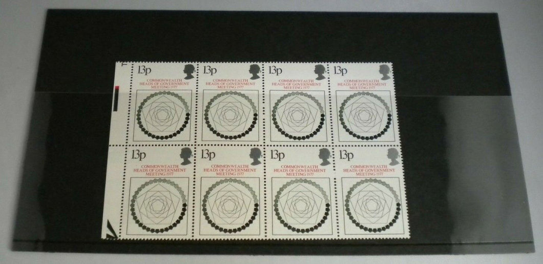 1977 GATHERING OF NATIONS 13p BLOCK OF 8 STAMPS MNH