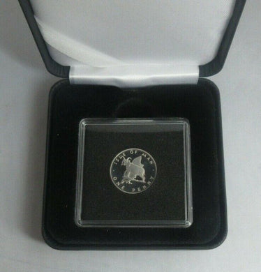 Isle of Man 1977 925 Sterling Silver Proof 1p One Pence In Quad Box