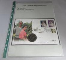 Load image into Gallery viewer, 1947-1977 GOLDEN WEDDING ANNIVERSARY 1947-1972 ELIZABETH &amp; PHILIP CROWN PNC
