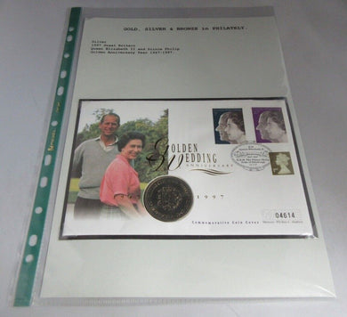 1947-1977 GOLDEN WEDDING ANNIVERSARY 1947-1972 ELIZABETH & PHILIP CROWN PNC