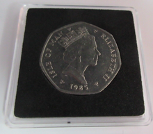 Load image into Gallery viewer, 1985 QEII ODINS RAVEN VIKING LONGBOAT MINT MARK AA FIFTY PENCE 50P COIN BOX &amp;COA
