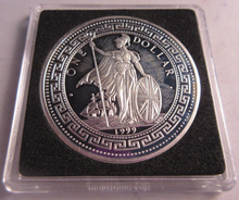 Load image into Gallery viewer, 1999 TRADE DOLLAR MACAU RETURNS TO CHINA YOT RABBIT FANTASY COIN WITH BOX &amp; COA
