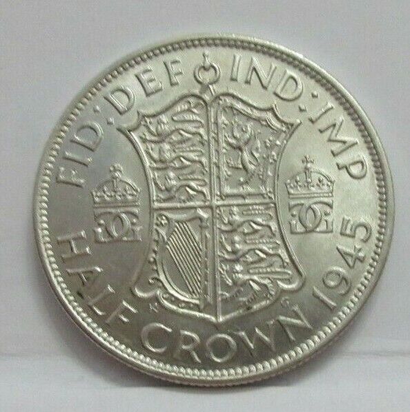 1945 GEORGE VI SILVER HALF CROWN SPINK REF 4080 UNC QUAD CAP BOXED WITH COA A4