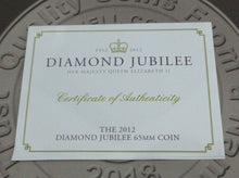 Load image into Gallery viewer, 2012 Diamond Jubilee Gold Plated Colour QE2 Portrait Cook Islands $5 &amp; Coa

