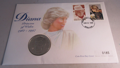 1998 DIANA PRINCESS OF WALES 1961-1997 ONE DOLLAR COIN COVER PNC