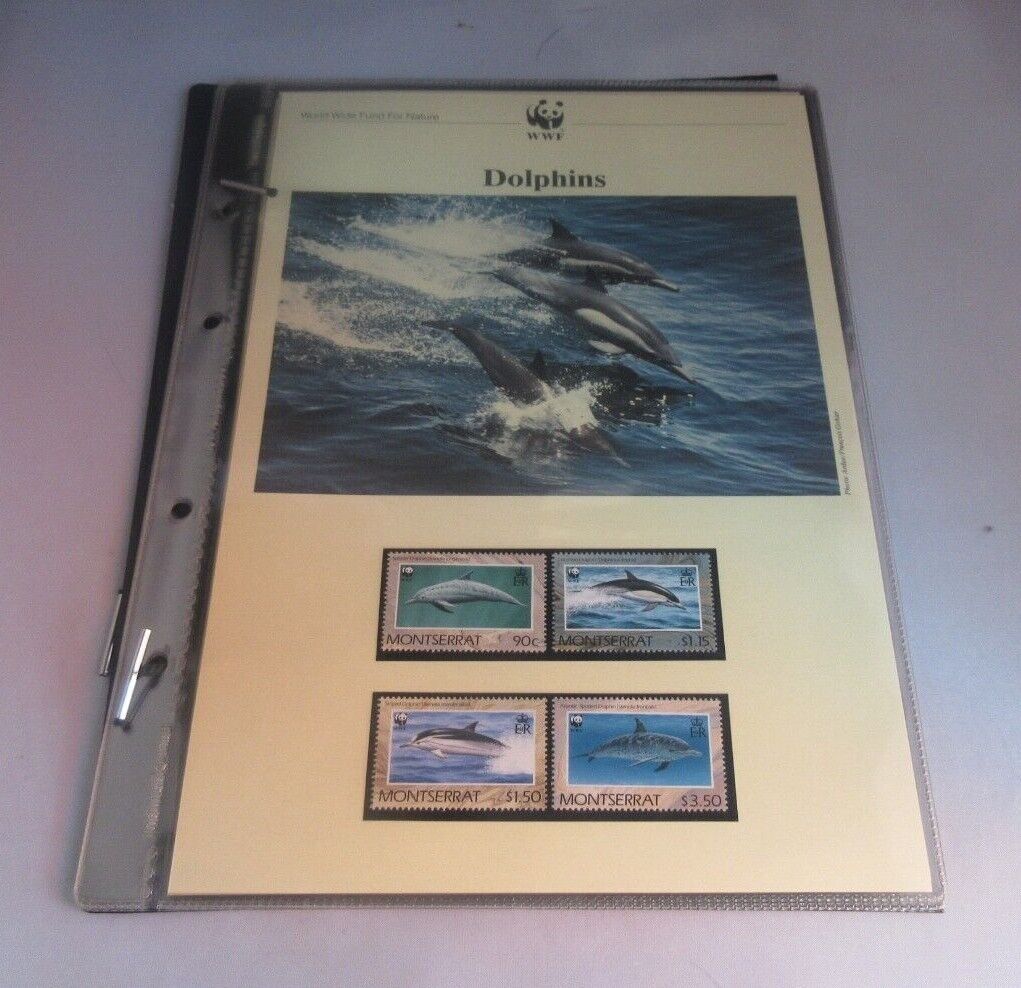 Dolphins WWF Info Sheets Exclusive Stamps from Montserrat and FDC's