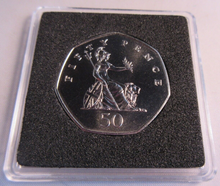 Load image into Gallery viewer, 1997 BRITANNIA QEII BUNC 50P FIFTY PENCE COIN WITH QUAD CAPSULE &amp; COA
