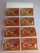 Load image into Gallery viewer, 1967 NATIVITY LOUIS LE NAIN BLOCK OF EIGHT ONE SHILLING &amp; SIXPENCE STAMPS MNH
