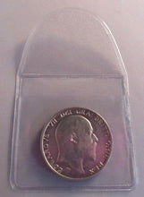 Load image into Gallery viewer, 1910 KING EDWARD VII BARE HEAD BUNC .925 SILVER ONE SHILLING COIN IN CLEAR FLIP
