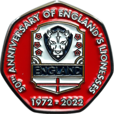 50th Anniversary England Lionesses 1972 - 2022 50p Shaped Coins TGBCH Limited Ed