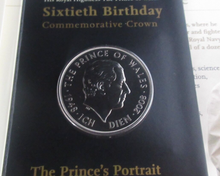Load image into Gallery viewer, 2008 King Charles III Prince of Wales 60th Birthday BUnc Royal Mint £5 Coin Pack
