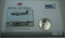 Load image into Gallery viewer, 2008 TANKER &amp; TRANSPORT AIRCRAFT,  HISTORY OF RAF  PROOF 1 CROWN  COIN COVER PNC
