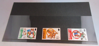 1994 QEII OLYMPIC CENTENARY JERSEY DECIMAL STAMPS X 3 MNH IN STAMP HOLDER