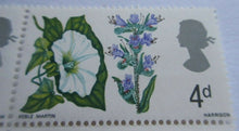 Load image into Gallery viewer, 1966 FLOWERS 4d 5 STAMPS MNH WITH CLEAR FRONTED STAMP HOLDER
