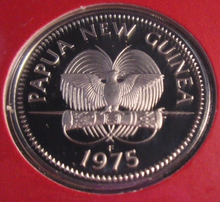 Load image into Gallery viewer, 1975 PAPUA NEW GUINEA FIRST OFFICIAL COINAGE,PROOF 20t COIN,STAMP,P-MARK,COA PNC
