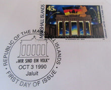 Load image into Gallery viewer, 1990 GERMAN RE-UNIFICATION PNC MARSHALL ISLANDS FIVE DOLLAR COIN COVER PNC
