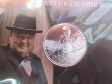 Load image into Gallery viewer, 2015 UK £20 .999 Silver Coin new From Royal Mint U.K Sir Winston Churchill pack
