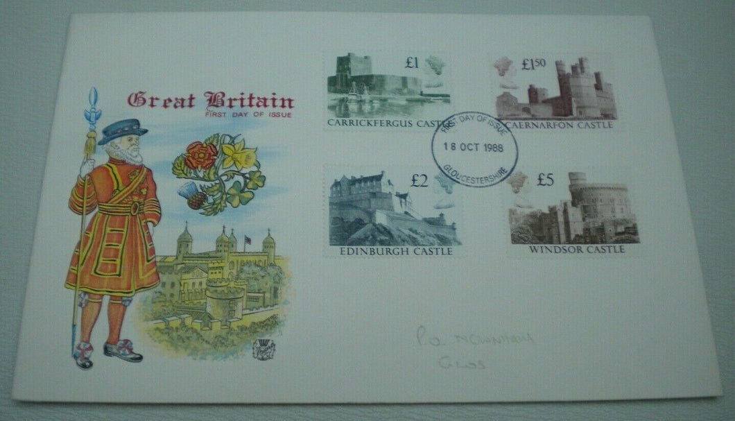 1988 GREAT BRITAIN FIRST DAY OF ISSUE COVER - HIGH VALUE STAMPS COVER & POSTMARK