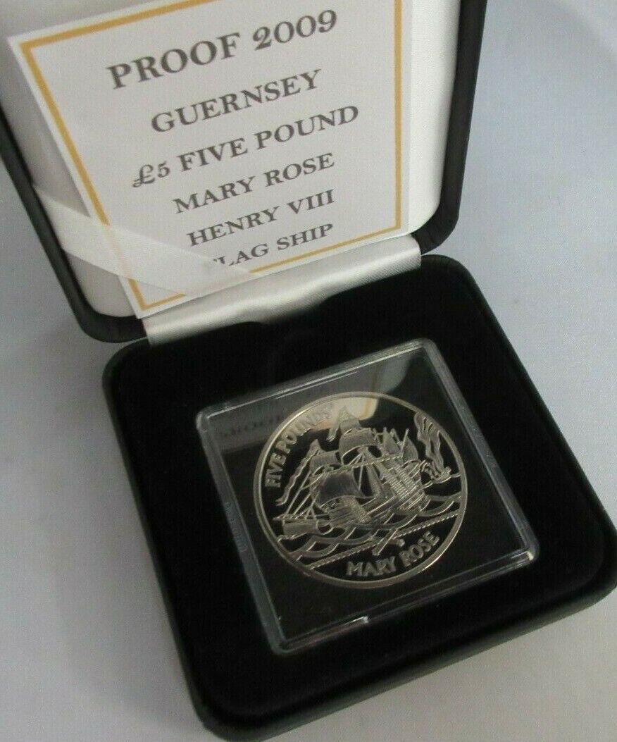 2009 MARY ROSE SAILING SHIP ROYAL MINT PROOF £5 COIN BOX / COA