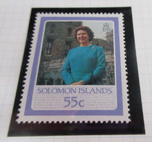 Load image into Gallery viewer, 1986 QUEEN ELIZABETH II 60TH BIRTHDAY SOLOMON ISLANDS STAMPS &amp; ALBUM SHEET
