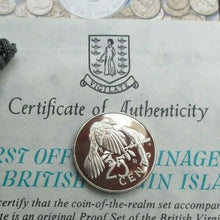 Load image into Gallery viewer, 1974 BRITISH VIRGIN ISLANDS NATIVE BIRDS PROOF 4 COIN SET &amp; COA IN MONEY POUCH
