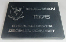 Load image into Gallery viewer, 1975 ISLE OF MAN DECIMAL COIN SET OF SIX COINS SILVER BU COA CLEAR CASE &amp; COVER
