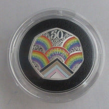 Load image into Gallery viewer, 50 Years of Pride LGBTQ+ 2022 Silver Proof Royal Mint Coloured 50p Coin Box/COA
