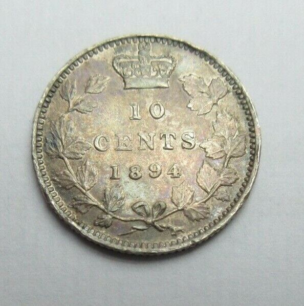 1894 CANADA SILVER SPECIMIN 10 CENT OBVERSE 5 ROYAL MINT LONDON VERY HIGH GRADE
