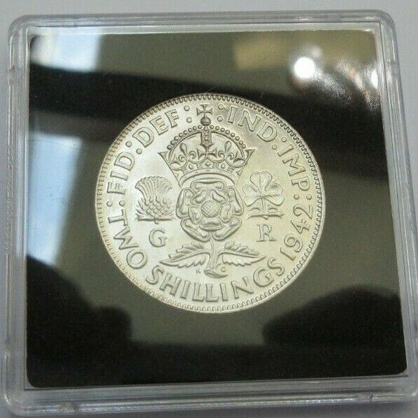 1942 GEORGE VI SILVER FLORIN 2 SHILLINGS SPINK REF 4081 BOXED WITH CERT A2