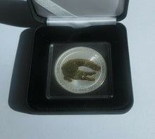 Load image into Gallery viewer, 2014 1oz Silver BUnc $1 Aus Gold Gilded Saltwater Crocodile Coin + Quad Box
