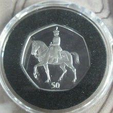 Load image into Gallery viewer, Trooping The Colour 2021 Queen&#39;s 95th Birthday Silver Proof 50p Coin BIOT + COA
