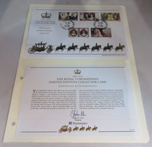 Load image into Gallery viewer, 1953-2013 THE ROYAL CORONATIONS 1838-1953 LIMITED EDITION COLLECTOR CARD &amp; COA
