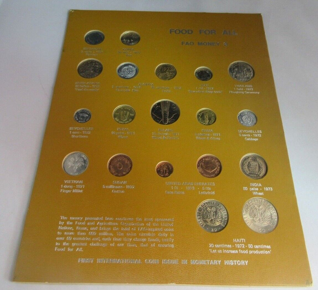 1971-74 FOOD FOR ALL FIRST INTERNATIONAL ISSUE IN MONETARY HISTORY BUNC FOA 3